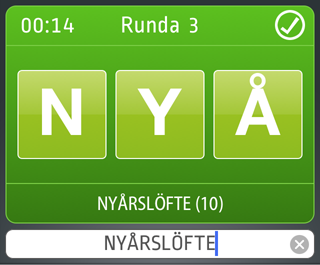 Utnyttja tiden till att hitta längre ord.<br>Längsta ordet sparas automatiskt.<br><br>